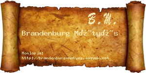 Brandenburg Mátyás névjegykártya