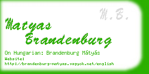 matyas brandenburg business card