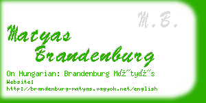 matyas brandenburg business card